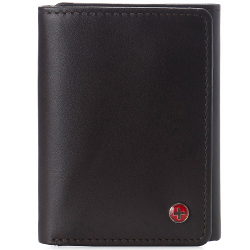 Alpine Swiss Leon Mens RFID Blocking Trifold Wallet Smooth Leather